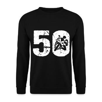 Motorcycle 50 Motorcyclist Moto - Unisex Sweatshirt - black - Front - Alina (178cm) & Michal (187cm)