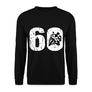 Motorcycle 60 Motorcyclist Moto - Unisex Sweatshirt - black - Front - Alina (178cm) & Michal (187cm)