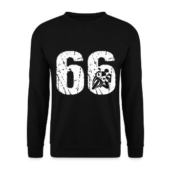 Motorcycle 66 Motorcyclist Moto - Unisex Sweatshirt - black - Front - Alina (178cm) & Michal (187cm)
