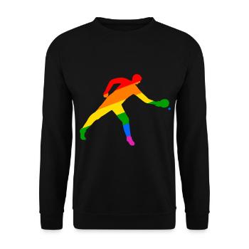Table tennis colorful and dynamic - Unisex Sweatshirt - black - Front - Alina (178cm) & Michal (187cm)