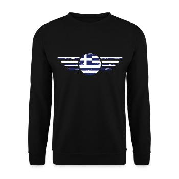 ich liebe Griechenland, Stil Design T-Shirt - Unisex Pullover - Schwarz - Vorne - Alina (178cm) & Michal (187cm)