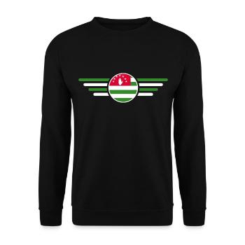 J’aime l’Abkhazie, T-shirt design de style élégance - Sweat-shirt Unisexe - noir - Devant - Alina (178cm) & Michal (187cm)