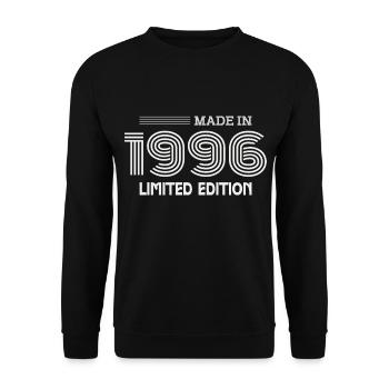 1996 Geburtstagsgeschenk 1996 Geschenkidee - Unisex Pullover - Schwarz - Vorne - Alina (178cm) & Michal (187cm)