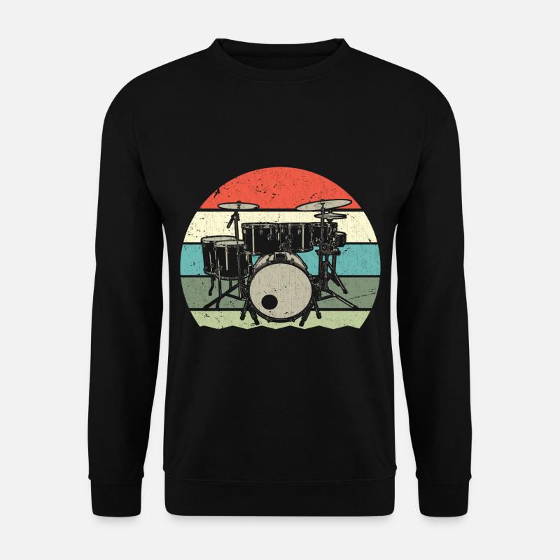 Retro Drums RockBand Drummer Musician - Unisex Sweatshirt - black