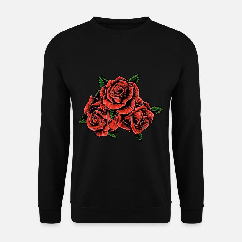 Roses rouges Fleurale Illustration - Sweat-shirt Unisexe - noir