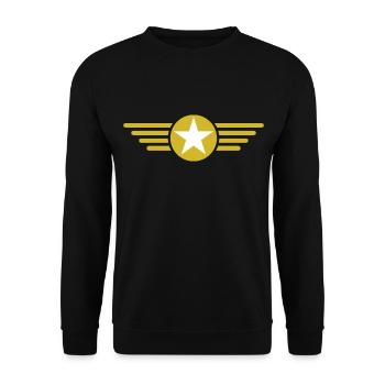 Design élégant de t-shirt Wing Star - Sweat-shirt Unisexe - noir - Devant - Alina (178cm) & Michal (187cm)