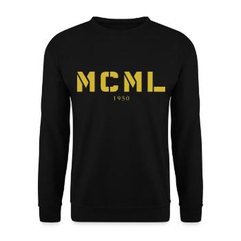 With Roman numerals MCML - Made in 1950 - Unisex Sweatshirt - black - Front - Alina (178cm) & Michal (187cm)