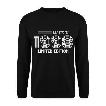 1998 Geburtstagsgeschenk 1998 Geschenkidee - Unisex Pullover - Schwarz - Vorne - Alina (178cm) & Michal (187cm)