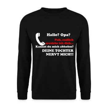 Bonjour papy votre fille cadeau agaçant petit fils petit fils - Sweat-shirt Unisexe - noir - Devant - Alina (178cm) & Michal (187cm)
