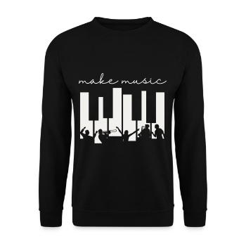 Klaviertasten Musiker Band Orchester Musiklehrer - Unisex Pullover - Schwarz - Vorne - Alina (178cm) & Michal (187cm)