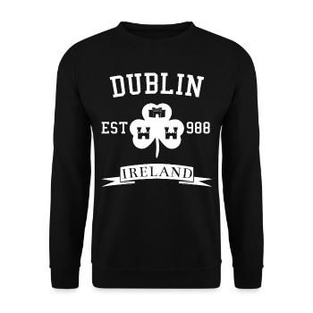 DUBLIN IRLAND - Unisex Pullover - Schwarz - Vorne - Alina (178cm) & Michal (187cm)