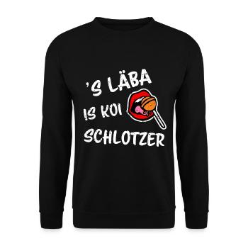 koi Schlotzer funny Swabian saying - Unisex Sweatshirt - black - Front - Alina (178cm) & Michal (187cm)