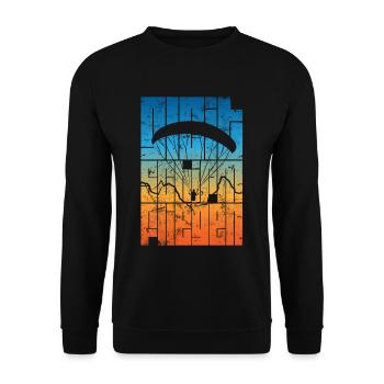 Cool gift for paraglider paragliders - Unisex Sweatshirt - black - Front - Alina (178cm) & Michal (187cm)