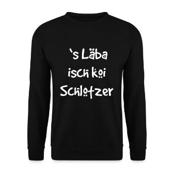 Lustiger schwäbischer Dialekt Spruch Geschenk - Unisex Pullover - Schwarz - Vorne - Alina (178cm) & Michal (187cm)