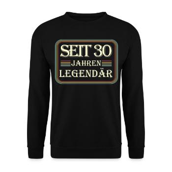 1992 Geburtstag Geschenk - Seit 30 Jahren Legendär - Unisex Pullover - Schwarz - Vorne - Alina (178cm) & Michal (187cm)