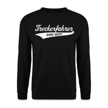 Treckerfahrer – Sind Sexy! (Trecker / W) - Unisex Pullover - Schwarz - Vorne - Alina (178cm) & Michal (187cm)