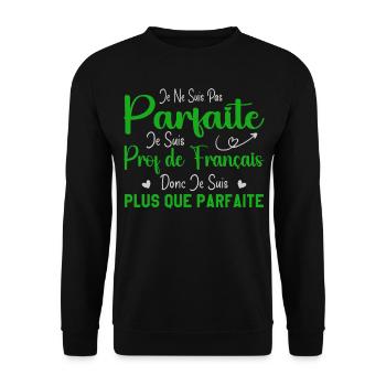Femme Humour Professeur de Français - Sweat-shirt Unisexe - noir - Devant - Alina (178cm) & Michal (187cm)
