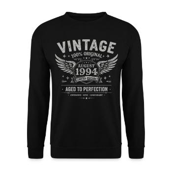 Né en Août 1994, Construit Août 1994 - August 1994 - Sweat-shirt Unisexe - noir - Devant - Alina (178cm) & Michal (187cm)