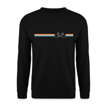 Road Bike Bike Retro Design - Unisex Sweatshirt - black - Front - Alina (178cm) & Michal (187cm)