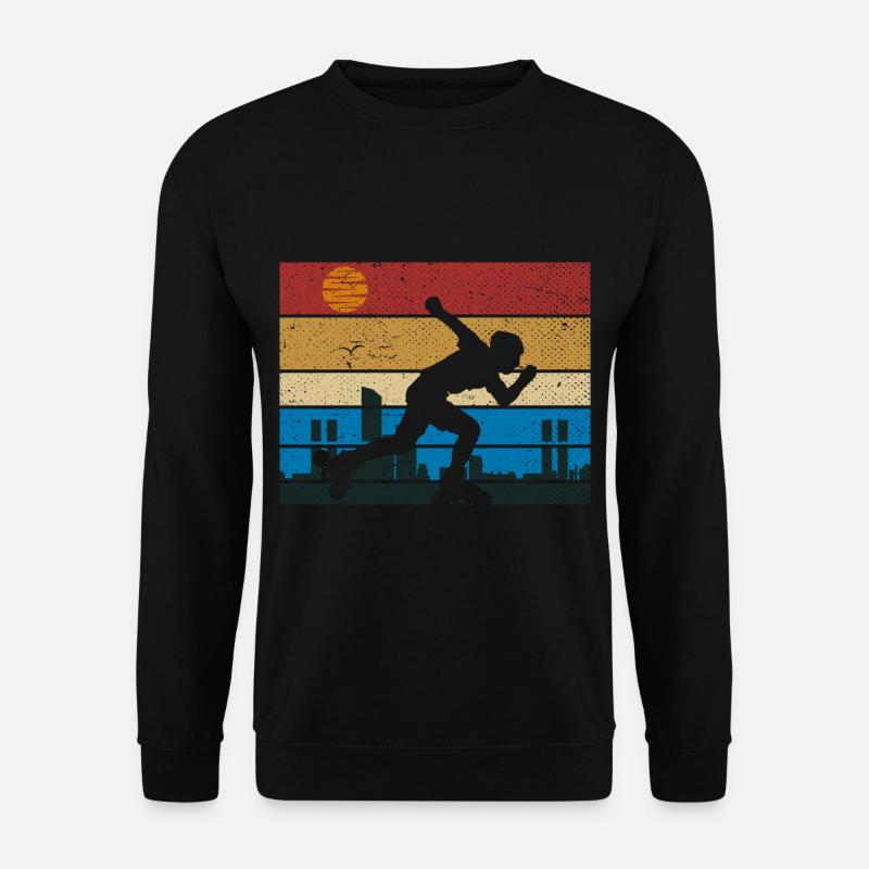 Retro rollerblading skater rollerblades skating - Unisex Sweatshirt - black