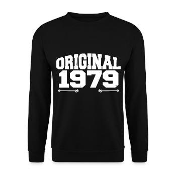 Original 1979 | Geburtstagsgeschenk 1979 - Unisex Pullover - Schwarz - Vorne - Alina (178cm) & Michal (187cm)