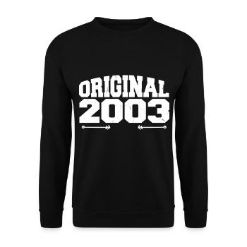 Original 2003 | Geburtstagsgeschenk 2003 - Unisex Pullover - Schwarz - Vorne - Alina (178cm) & Michal (187cm)