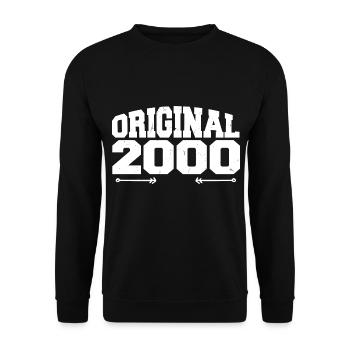 Original 2000 | Geburtstagsgeschenk 2000 - Unisex Pullover - Schwarz - Vorne - Alina (178cm) & Michal (187cm)