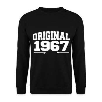 Original 1967 | Geburtstagsgeschenk 1967 - Unisex Pullover - Schwarz - Vorne - Alina (178cm) & Michal (187cm)