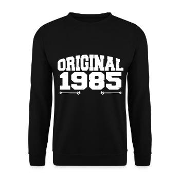 Original 1985 | Geburtstagsgeschenk 1985 - Unisex Pullover - Schwarz - Vorne - Alina (178cm) & Michal (187cm)