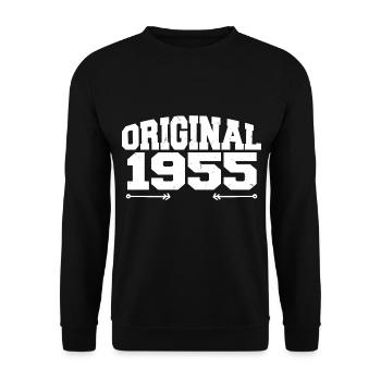 Original 1955 | Cadeau d’anniversaire 1955 - Sweat-shirt Unisexe - noir - Devant - Alina (178cm) & Michal (187cm)