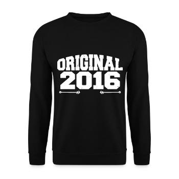 Original 2016 | Cadeau d’anniversaire 2016 - Sweat-shirt Unisexe - noir - Devant - Alina (178cm) & Michal (187cm)