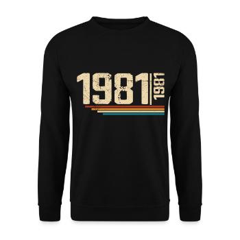 Vintage Anniversary 1981 Birthday Party 1981 - Unisex Sweatshirt - black - Front - Alina (178cm) & Michal (187cm)