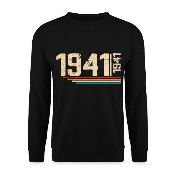 Millésime Anniversaire 1941 Fête Anniversaire 1941 - Sweat-shirt Unisexe - noir - Devant - Alina (178cm) & Michal (187cm)