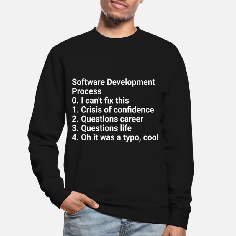Software Development Process: Crisis to Typo! #Cod Unisex Pullover