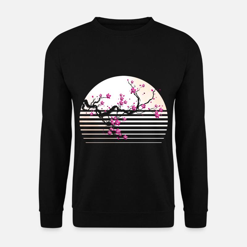 Kirschblüte Japanisch Retro Baum Sakura - Unisex Pullover - Schwarz