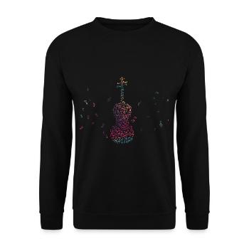 Colourful violin Musical notes String instrument - Unisex Sweatshirt - black - Front - Alina (178cm) & Michal (187cm)