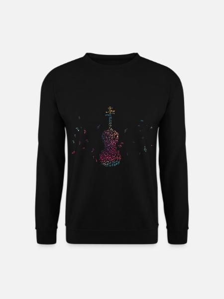 Bunter Geige Musikalische Noten Streichinstrument - Unisex Pullover - Schwarz