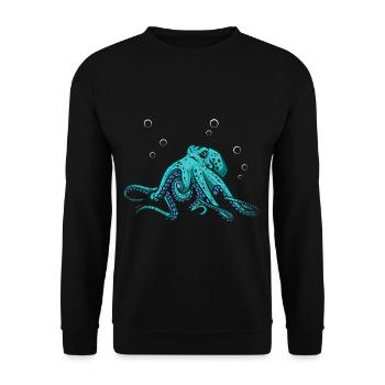 Octopus Octopus Marine Animal - Unisex Sweatshirt - black - Front - Alina (178cm) & Michal (187cm)