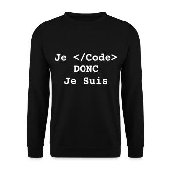 Ich programmiere, also bin ich Informatiker und Programmierer - Unisex Pullover - Schwarz - Vorne - Alina (178cm) & Michal (187cm)