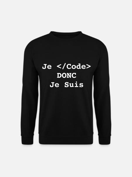 Ich programmiere, also bin ich Informatiker und Programmierer - Unisex Pullover - Schwarz