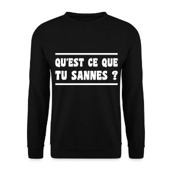 Was wissen Sie? Aveyron-Ausdruck - Unisex Pullover - Schwarz - Vorne - Alina (178cm) & Michal (187cm)