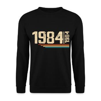 Vintage Anniversary 1984 Birthday Party 1984 - Unisex Sweatshirt - black - Front - Alina (178cm) & Michal (187cm)