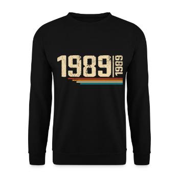 Millésime Anniversaire 1989 Fête Anniversaire 1989 - Sweat-shirt Unisexe - noir - Devant - Alina (178cm) & Michal (187cm)