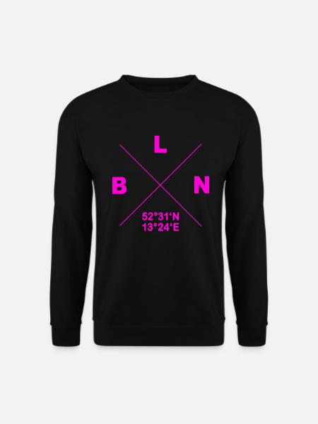 Berlin Koordinaten Design BLN Geschenk Heimat Kiez - Unisex Pullover - Schwarz