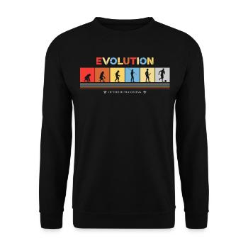 Evolution Of The Human Being To Soccer Player - Unisex Sweatshirt - black - Front - Alina (178cm) & Michal (187cm)