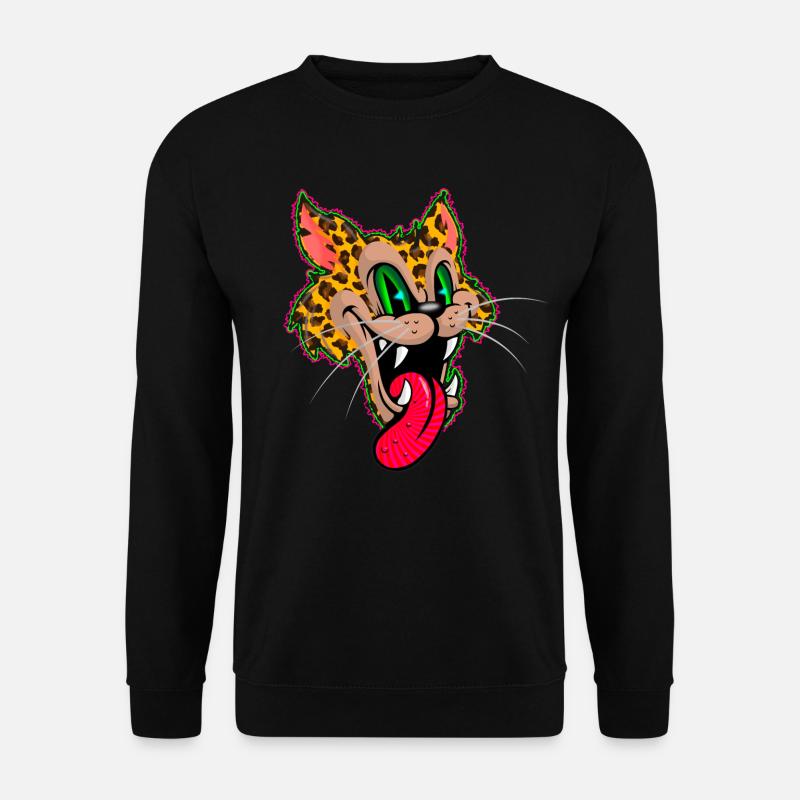 Leopard Comic Psychedelisch - Unisex Pullover - Schwarz