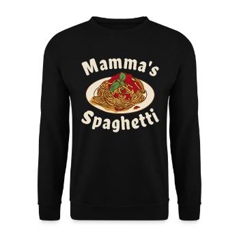 Mamma's Spaghetti - Unisex Pullover - Schwarz - Vorne - Alina (178cm) & Michal (187cm)