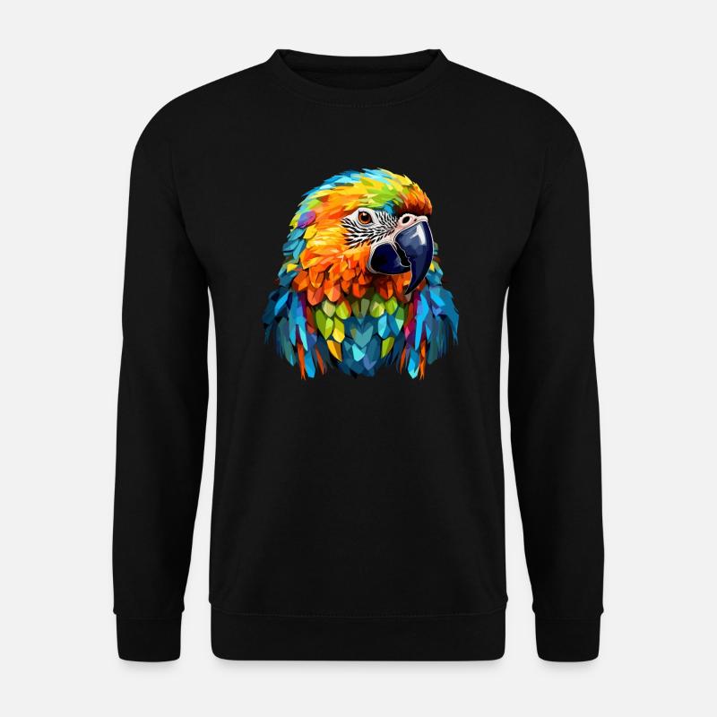 Papagei im Polygon Design - Unisex Pullover - Schwarz