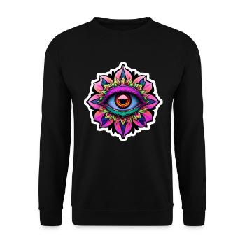 Œil de mandala - Sweat-shirt Unisexe - noir - Devant - Alina (178cm) & Michal (187cm)