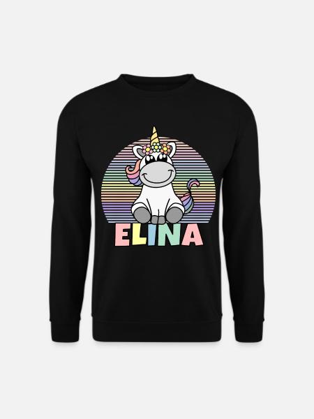 Elina Einhorn Name - Unisex Pullover - Schwarz